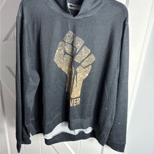 Men's Black and Gold Graphic Hoodie
